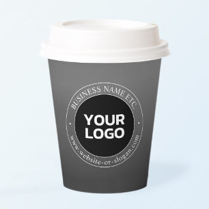 Your Business Logo or Design & Editable Text Paper Cups