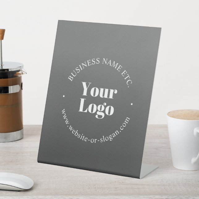 Your Business Logo or Design & Editable Text Pedestal Sign (In SItu)