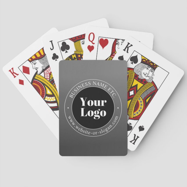 Your Business Logo or Design & Editable Text Playing Cards (Back)