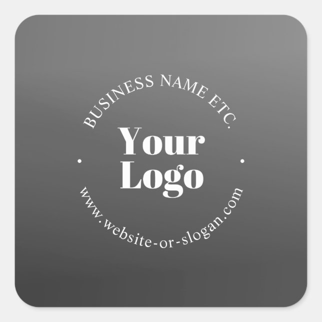 Your Business Logo or Design & Editable Text Square Sticker (Front)
