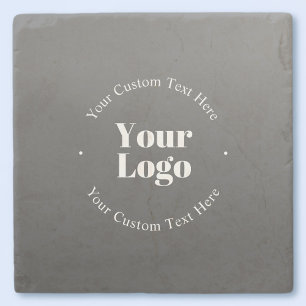 Your Business Logo or Design & Editable Text Stone Coaster
