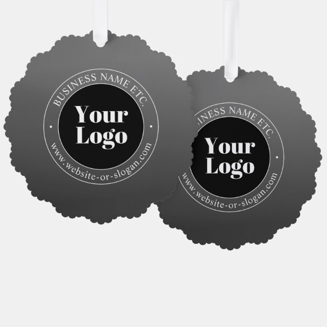 Your Business Logo or Design & Editable Text Tree Decoration Card (Front/Back)