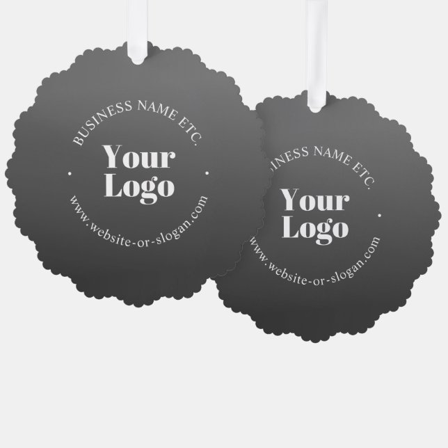 Your Business Logo or Design & Editable Text Tree Decoration Card (Front/Back)