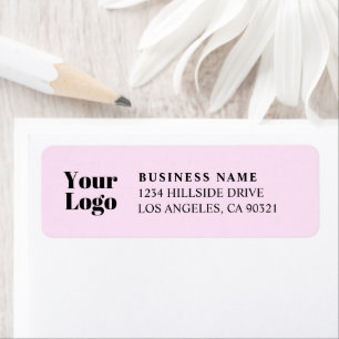 Your Business Logo or Image Pink Return Address Label