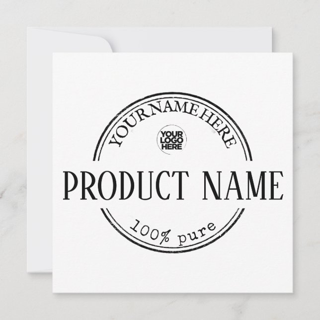 Your Business Logo Personalised Black and White Invitation (Front)