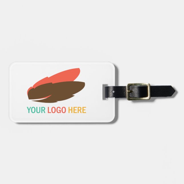 Your business logo personalised company luggage luggage tag (Front Horizontal)