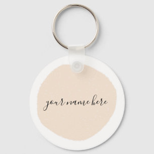 Your Business Logo Pink Brushstroke Classic Round  Key Ring