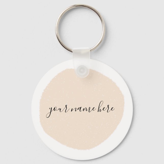 Your Business Logo Pink Brushstroke Classic Round  Key Ring (Front)