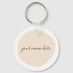 Your Business Logo Pink Brushstroke  Key Ring