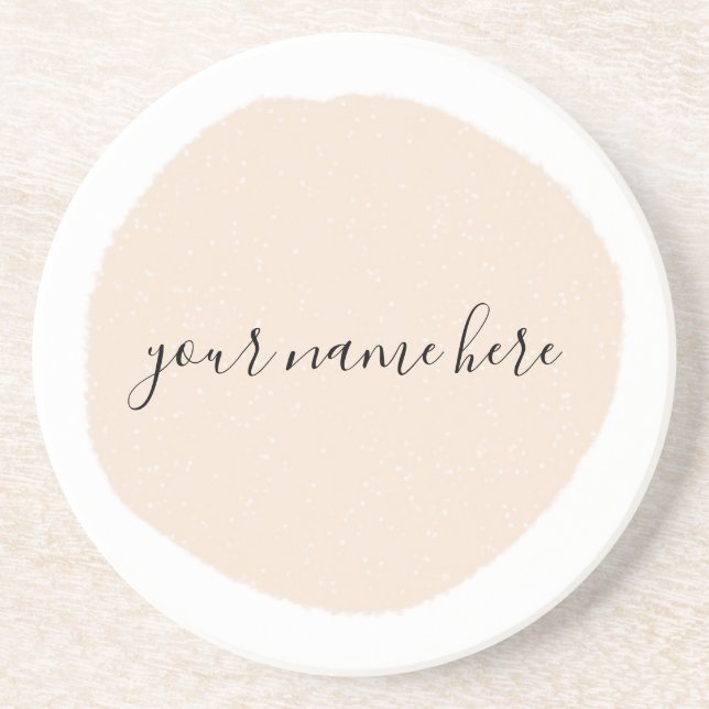 Your Business Logo Pink Brushstroke Promotional Coaster (Front)