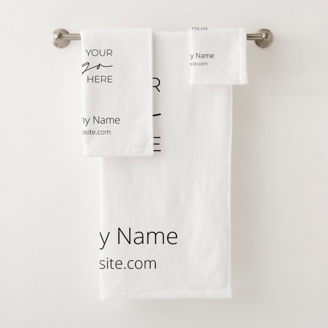 Your Business Logo Promotional Business Company Bath Towel Set (Insitu)