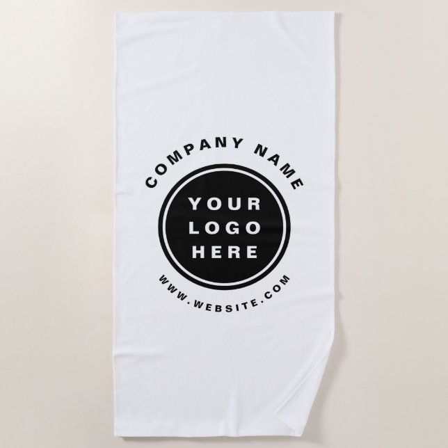 Your Business Logo Promotional Business Company Beach Towel (Front)