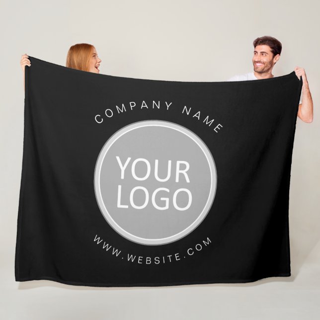 Your Business Logo Promotional Business Company Fleece Blanket (In Situ)