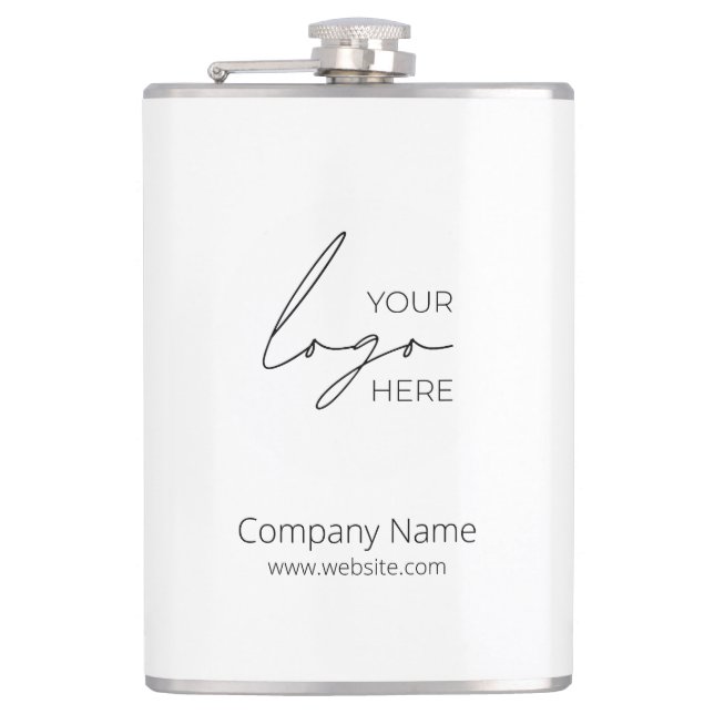 Your Business Logo Promotional Business Company Hip Flask (Front)
