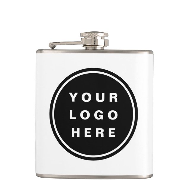 Your Business Logo Promotional Business Company Hip Flask (Front)