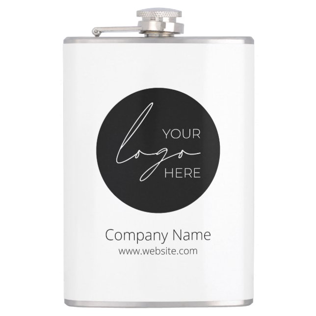 Your Business Logo Promotional Business Company Hip Flask (Front)