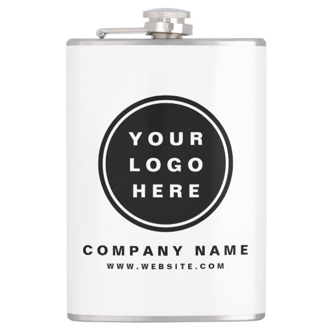 Your Business Logo Promotional Business Company Hip Flask (Front)