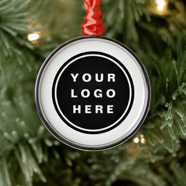 Your Business Logo Promotional Business Company Metal Ornament (Tree)