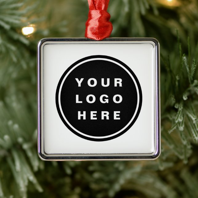 Your Business Logo Promotional Business Company Metal Ornament (Tree)