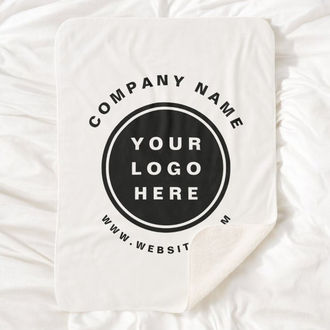 Your Business Logo Promotional Business Company Sherpa Blanket (Creator Uploaded)