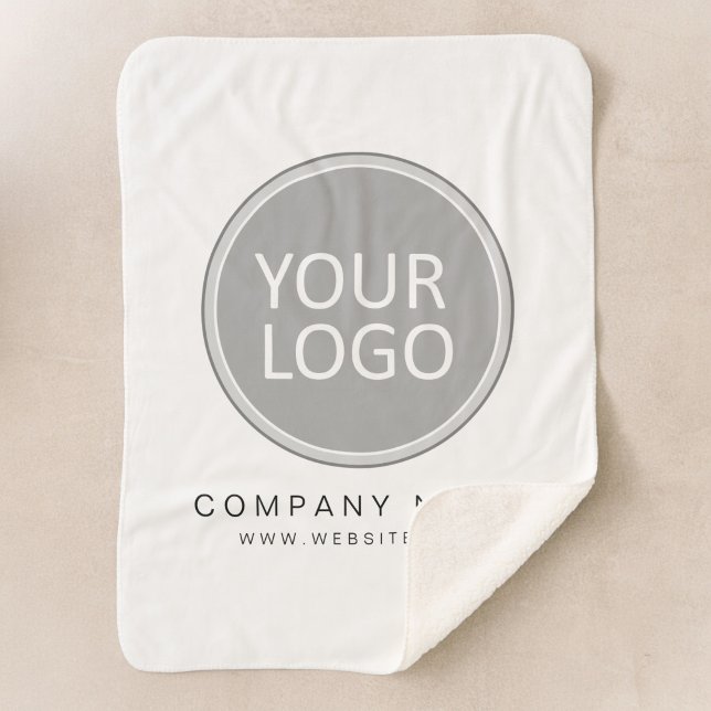 Your Business Logo Promotional Business Company Sherpa Blanket (Creator Uploaded)