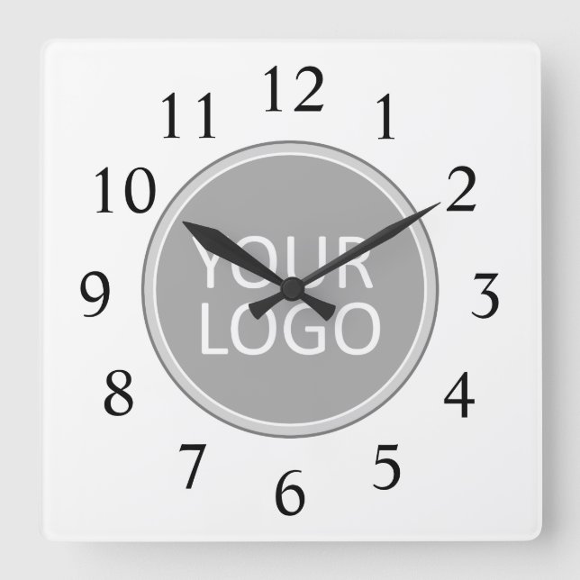 Your Business Logo Promotional Business Company Square Wall Clock (Front)