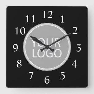 Your Business Logo Promotional Business Company Square Wall Clock