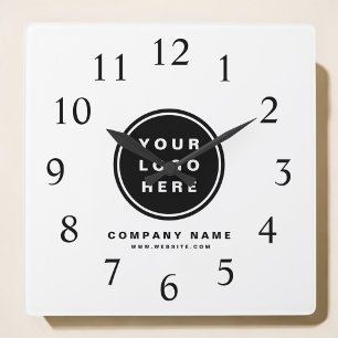 Your Business Logo Promotional Business Company Square Wall Clock
