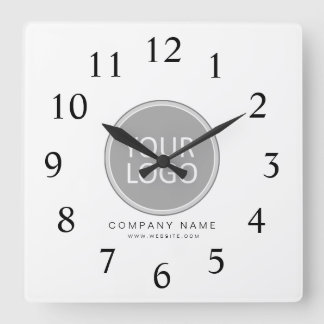 Your Business Logo Promotional Business Company Square Wall Clock