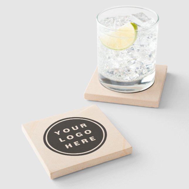 Your Business Logo Promotional Business Company Stone Coaster (Side)