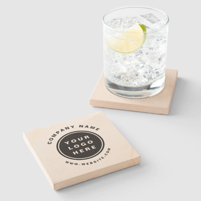 Your Business Logo Promotional Business Company Stone Coaster (Side)