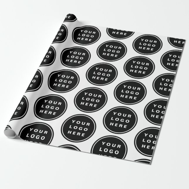 Your Business Logo Promotional Business Company Wrapping Paper (Unrolled)