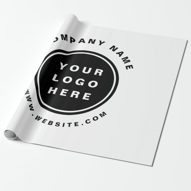 Your Business Logo Promotional Business Company Wrapping Paper (Unrolled)