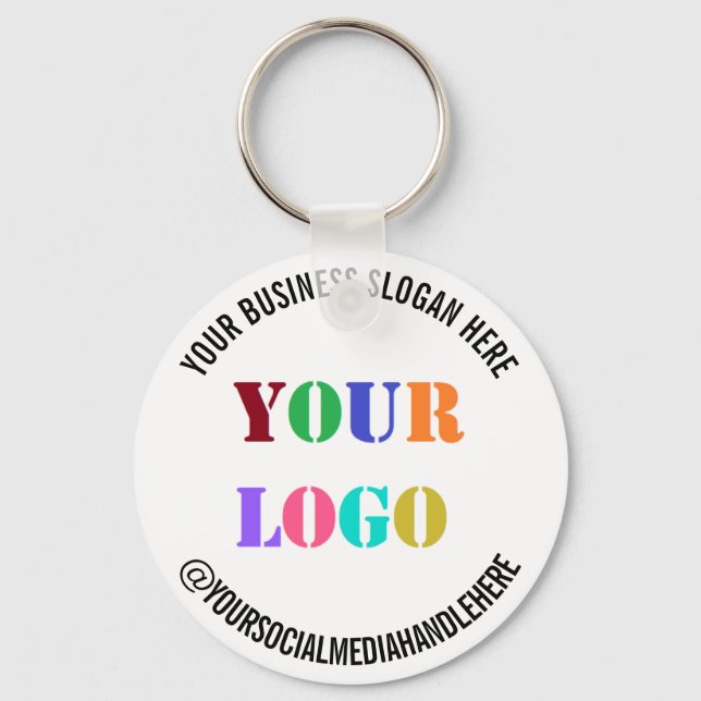 Your Business Logo Promotional Social Media Handle Key Ring (Front)