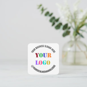 Your Business Logo Promotional Social Media Name Square Business Card