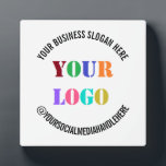Your Business Logo Promotional Social Media Plaque<br><div class="desc">Custom Colors and Fonts - Design Your Own Personalized Plaques with Business Logo Promotional Social Media Name Company Slogan Professional Stamp Desk Signs / Desk Accessories Gift - Add Your Logo - Image - Photo / Business Slogan - Tagline - Name - Company / Social Media Handle - Website -...</div>
