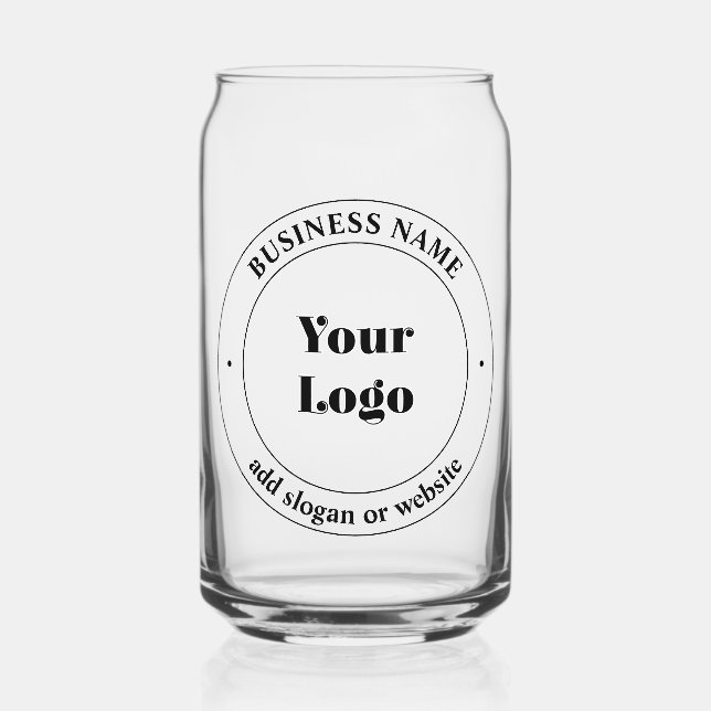 Your Business Logo & Promotional Text | White Can Glass (Front)
