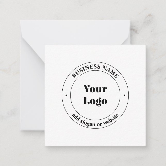 Your Business Logo & Promotional Text | White Card (Front)