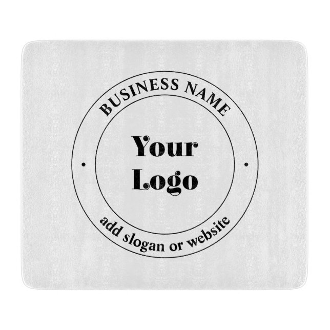 Your Business Logo & Promotional Text | White Cutting Board (Front)