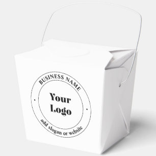 Your Business Logo & Promotional Text   White Favour Box