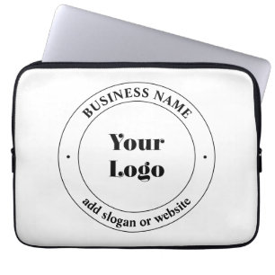 Your Business Logo & Promotional Text White Laptop Sleeve
