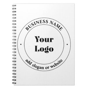 Your Business Logo & Promotional Text White Notebook