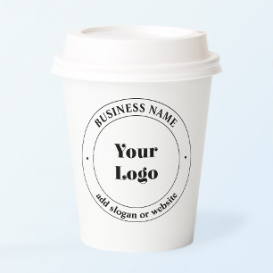 Your Business Logo & Promotional Text   White Paper Cups