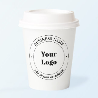 Your Business Logo & Promotional Text | White Paper Cups