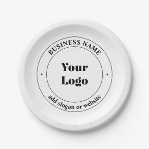 Your Business Logo & Promotional Text   White Paper Plate