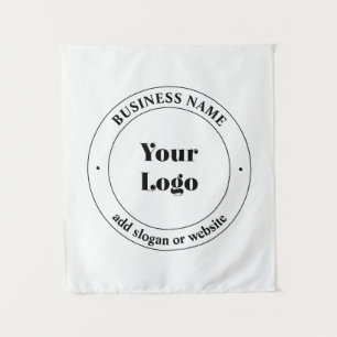 Your Business Logo & Promotional Text   White Tapestry