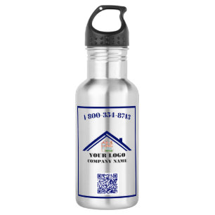 Your Business Logo QR Code   532 Ml Water Bottle