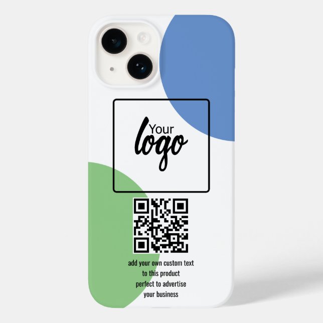 Your Business Logo QR Code and Text Case-Mate iPhone Case (Back)