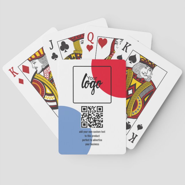 Your Business Logo QR Code and Text Playing Cards (Back)