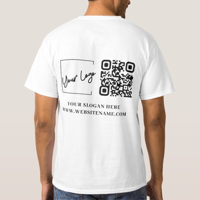 Your Business Logo Qr Code Custom T-Shirt (Back)
